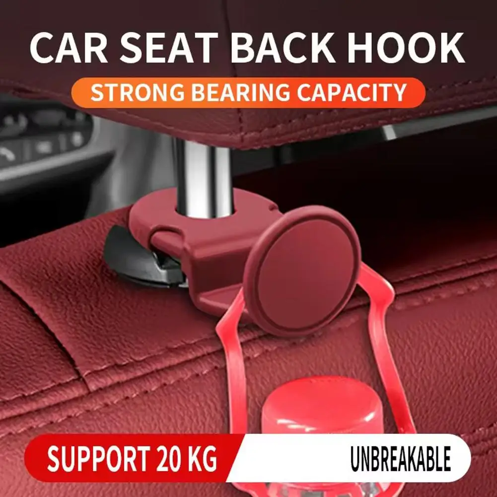 

No Scratch Car Headrest Hooks, Heavy Duty Back Seat Hanger for Food Bag Purse, Invisible Rear Car Organizer Storage Solution