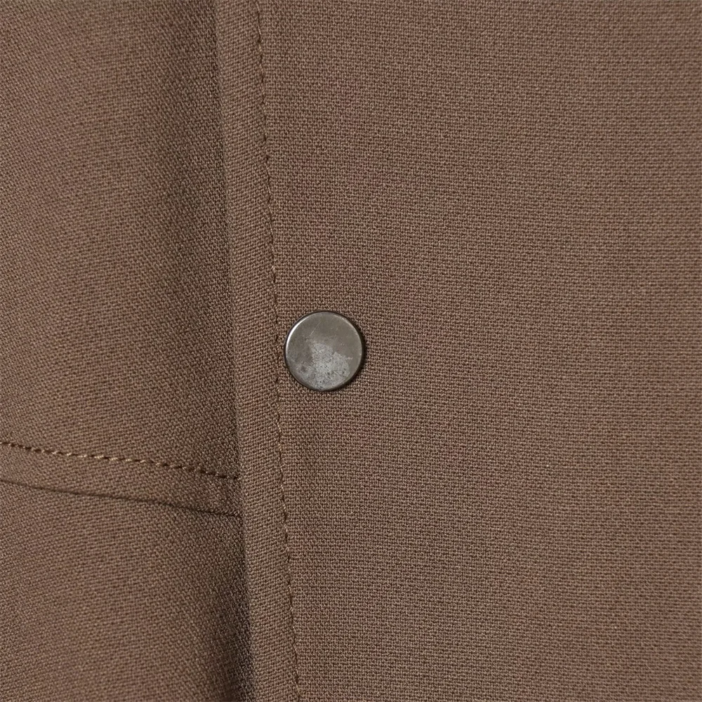 تصميم طية صدر السترة بأكمام طويلة غير رسمية على الموضة النسائية الجديدة للشتاء مع سترة قصيرة مزدوجة الصدر للطيارين #4