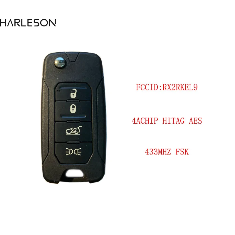 3/4 Button Original PCB With Aftermarket Shell For Jeep Renegade 2016-2018 Remote Car Key Fob 4A Chip 433Mhz  433MHz RX2RKEL9