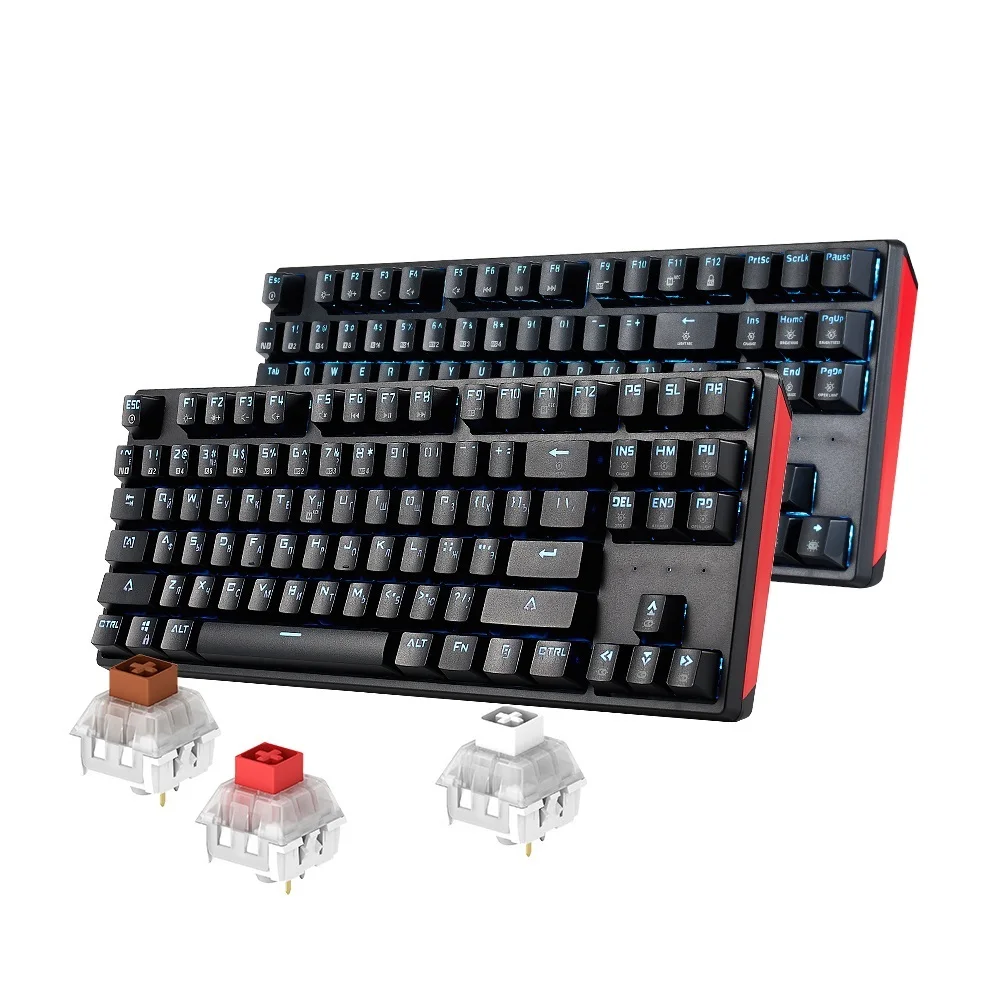 Top Mechanical Keyboard gaming Hot-swappable Switch Russian 87 Key Waterproof Kailh BOX Switch Keyboard Custom macro GK12