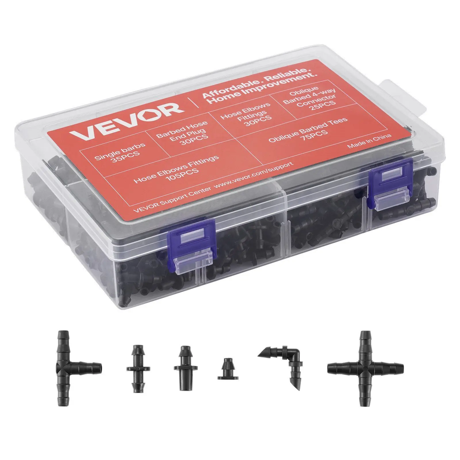 

300 шт. комплект деталей для капельного орошения для трубки 1/4 дюйма для двора, сада, газона