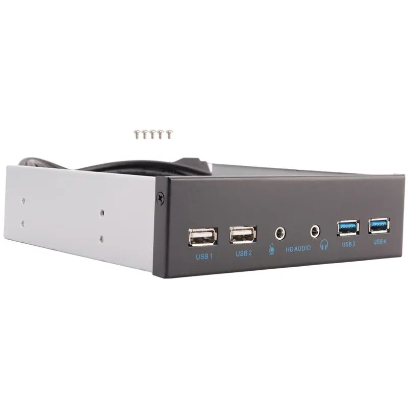 【Price Drop !!】5.25 Inch Desktop Pc Case Internal Front Panel Usb Hub 2 Ports Usb 3.0 And 2 Ports Usb 2.0 With Hd Audio Port 20