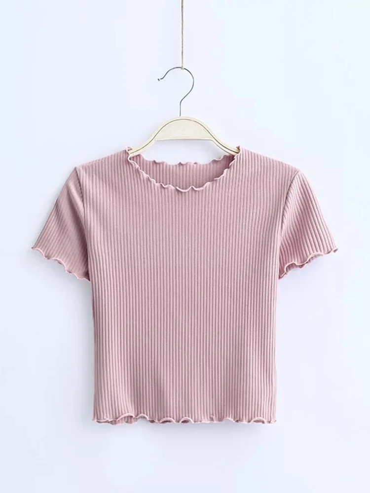 Nuova camicia estiva a maniche corte versatile e slim fit a maniche corte con bordo dolce fungo e parte superiore inferiore in filo