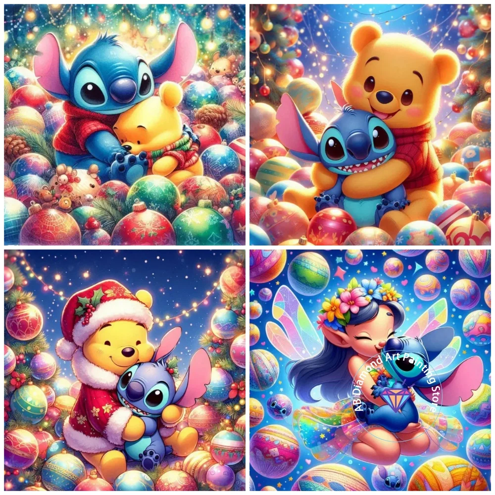 جديد ويني بوه AB الماس طقم الطلاء مربع جولة الماس 5D DIY فسيفساء اليدوية الفن الكبار رائعة هدية ديكور المنزل