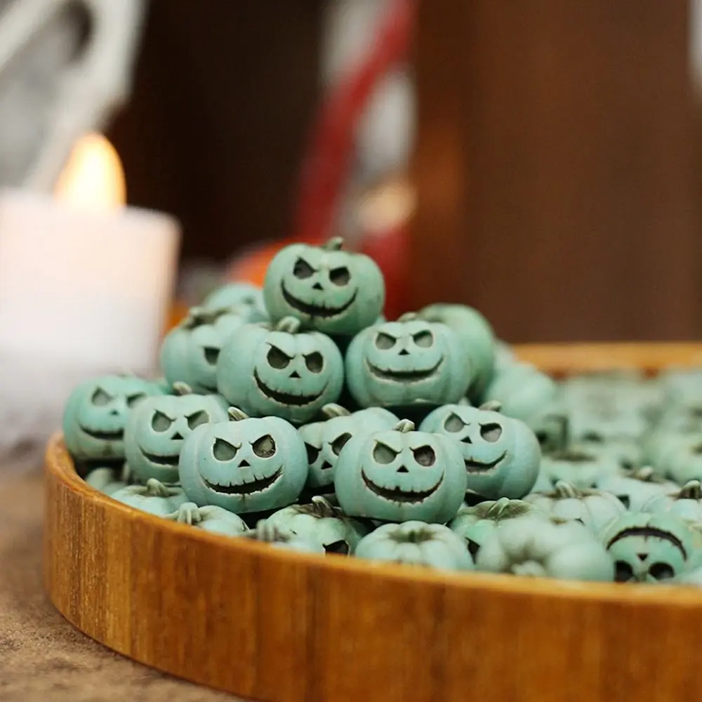 20PCS Resin Miniature Halloween Pumpkins Bonsai Ornament White Orange Green Mini Pumpkin Ornament Desktop Decor Micro Landscape