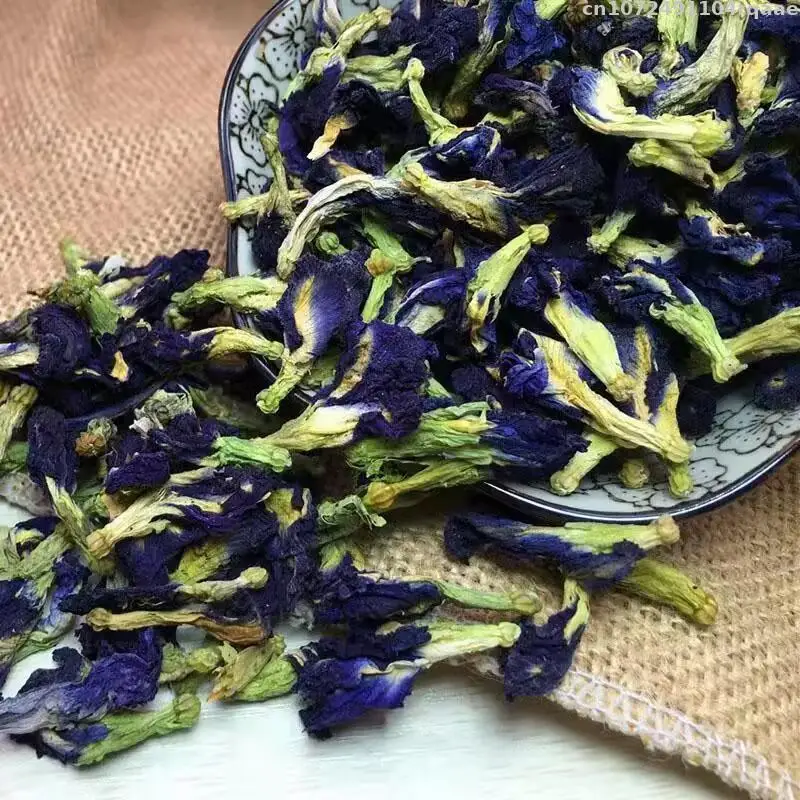 Natural Butterfly Orchid Dried Flower Blue Butterfly Pea Flower For Beauty Soap Wedding Candle Perfume Making 2023 New 100/200g