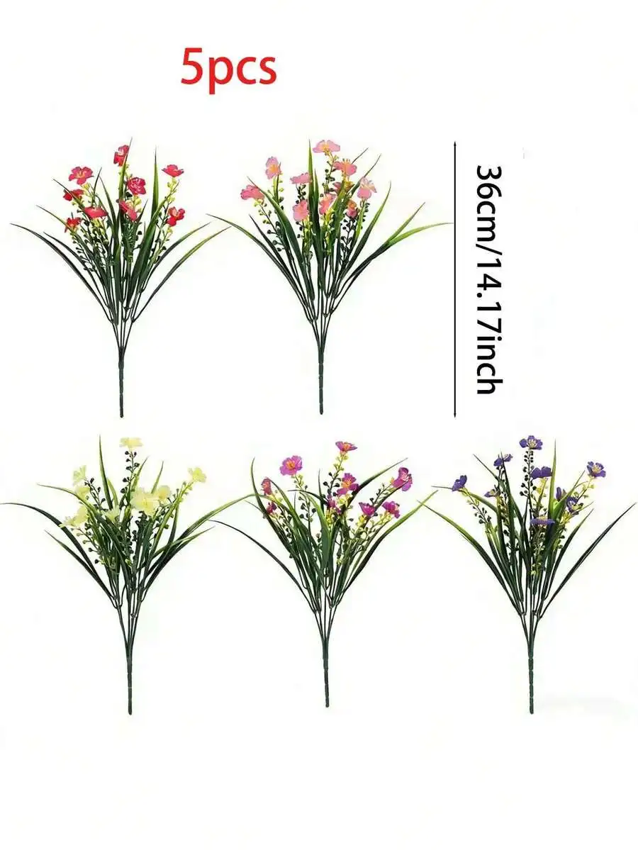 

5pcs UV Resistant Artificial Flowers For Garden Balcony Home Decor