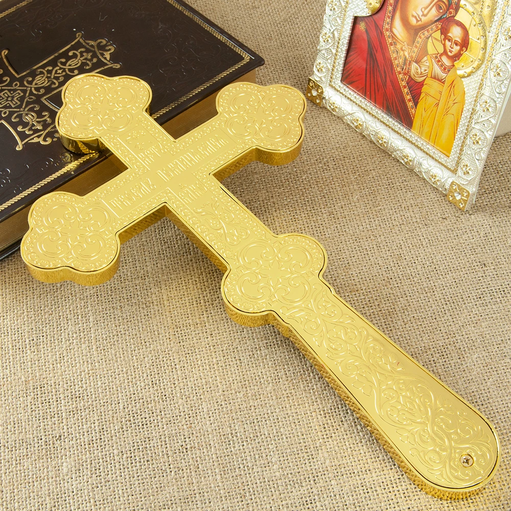 New 2026 Metal Orthodox Church Cross Craft Jesus Crucifix Icon Picture for Church Home Altar Decoration Church Prayer Item Gift