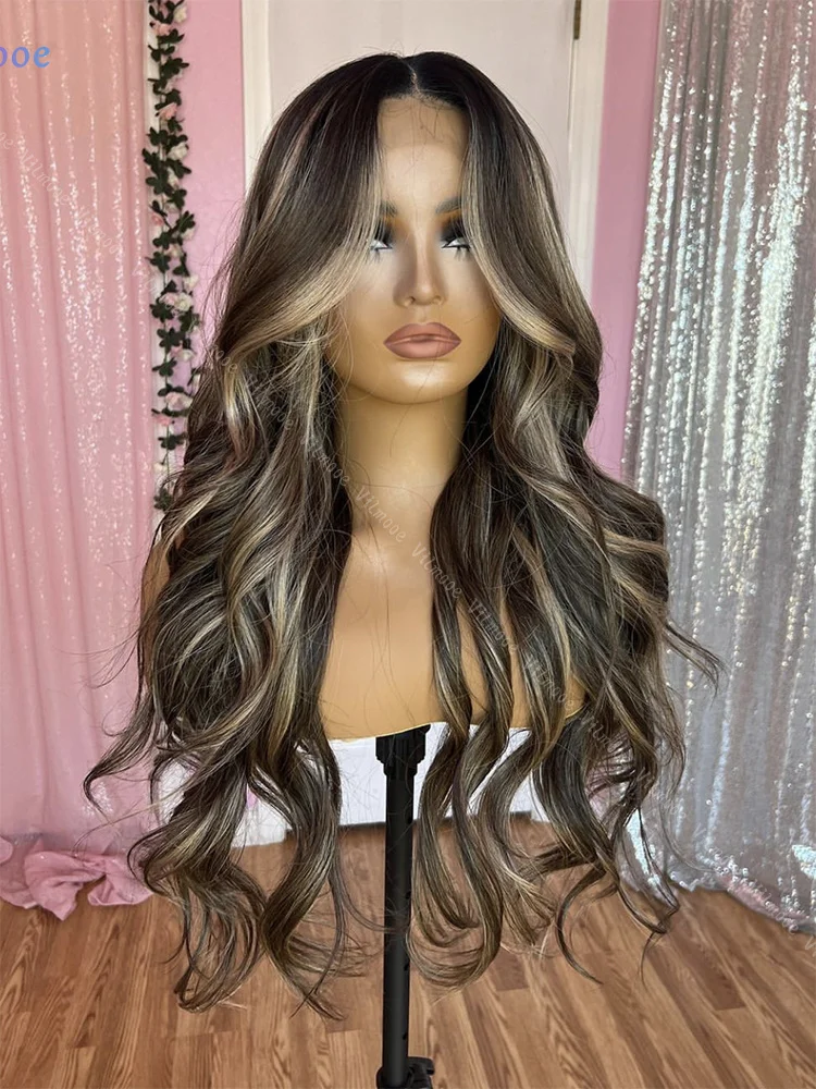 Silk Top Highlight HD Lace Frontal Wig Human Hair Honey Blonde Body Wave Lace Front Wigs For Women Brazilian Wigs Pre Plucked