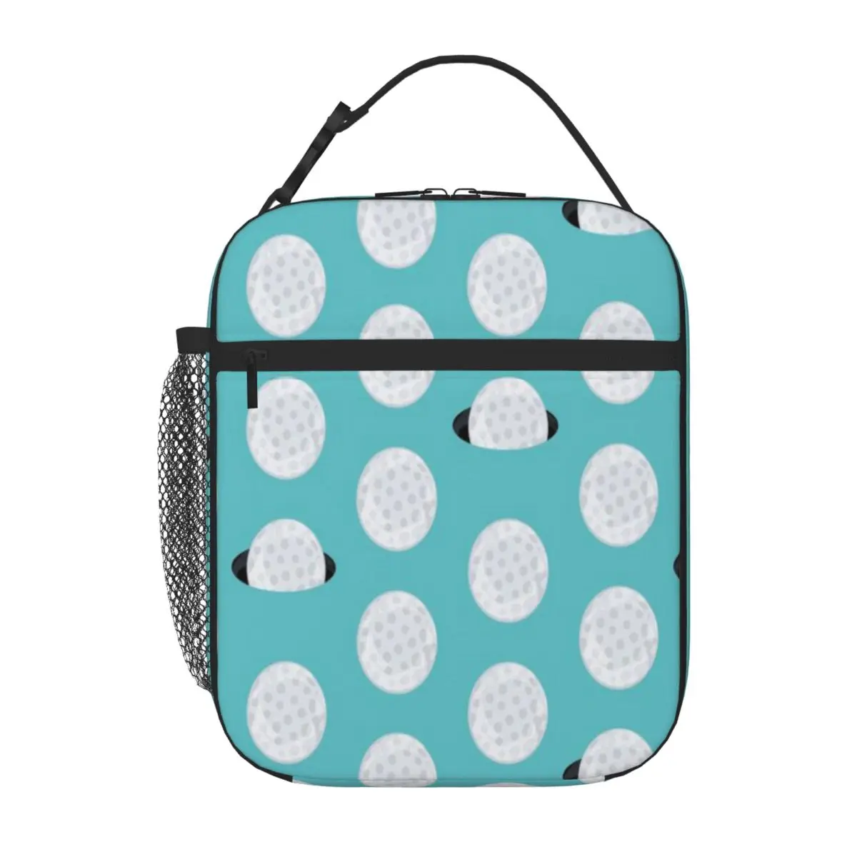 Bestselling Hole In One Golf Balls On Aqua Graphic Thermal Food Carrier Seaside Lunch Food Cooler Bag