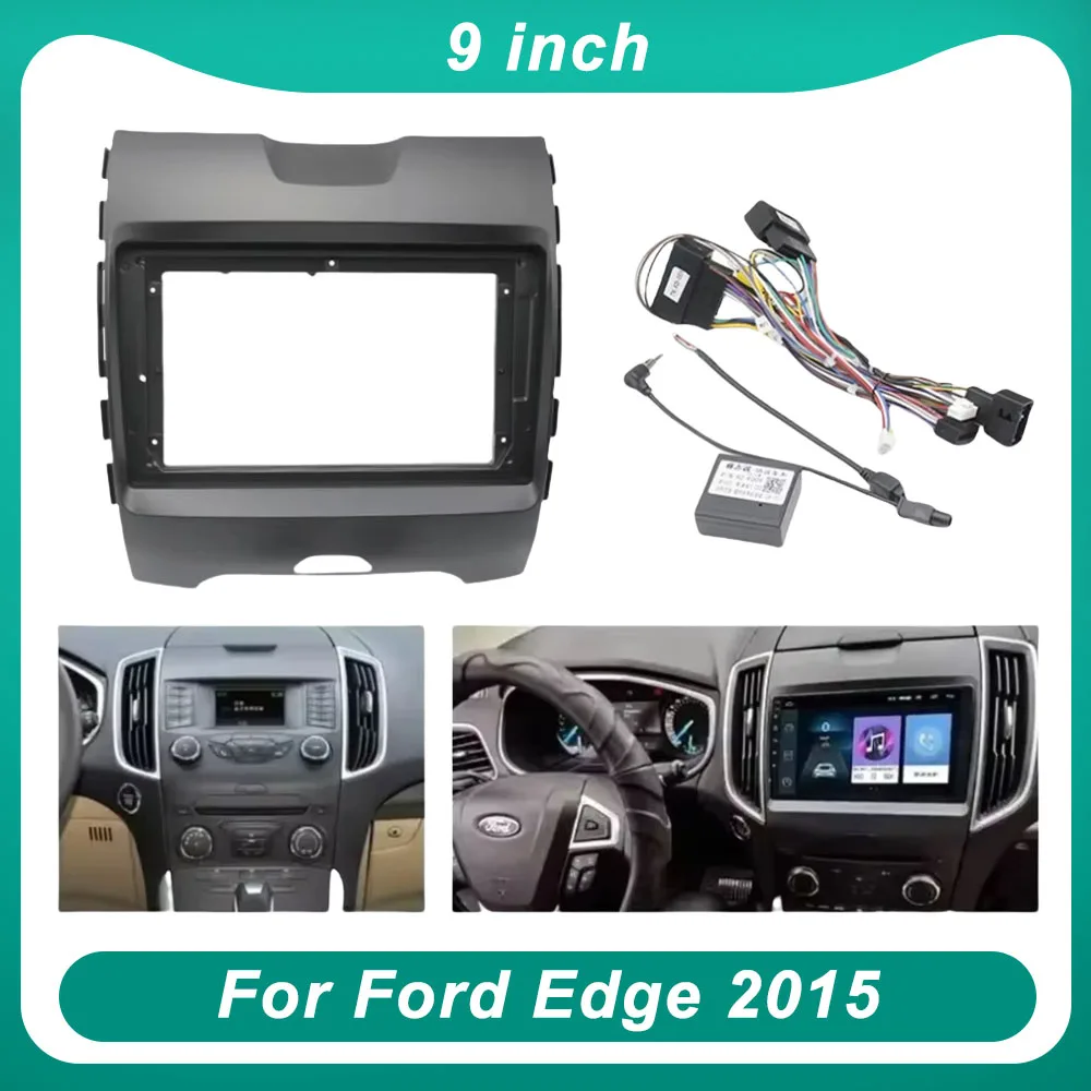 

Car Radio frame AUTODAILY Audio 9" Big Screen Fascia Adapter For Ford Edge 2015 2DIN Dash Fitting Panel Kit