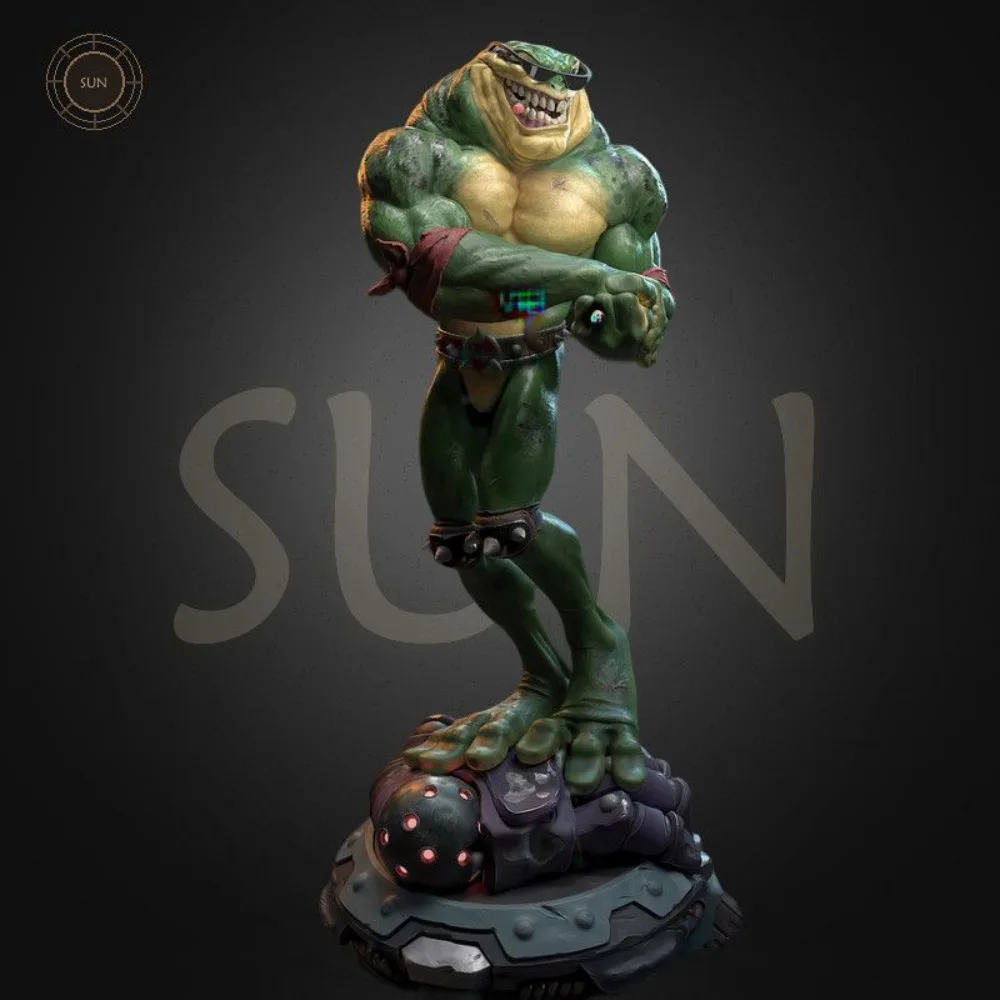 Frog Soldier Warrior Monster Model High-precision Printed Resin Unpainted White Model Ornaments Self-assembly Figurine