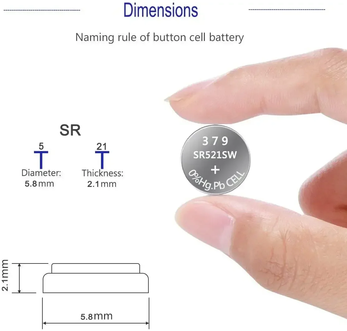 Pilas alcalinas de botón AG0 LR521, pilas para calculadora, relojes, etc., 2-100 piezas, LR63, SR521, SR521S, SR521SW, SR63, 379, 1,5 v