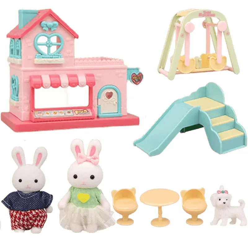 Miniature Dollhouse Furniture Little Rabbit Dresser Lovely Scene Play Toys Simulation Modeling Children\'s Birthday Gift