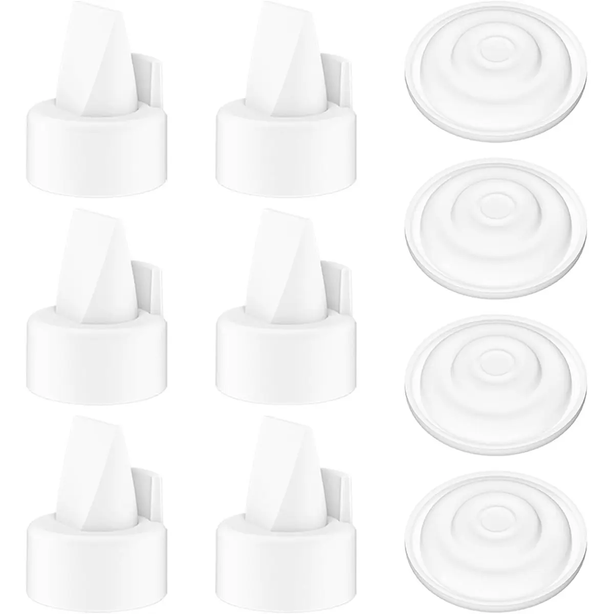 2026 Trend 6pc Valve with Pull Tab and 4pc Membrane, Breast Pump Replacement Parts for Spectra S1 S2 9 Plus /Motif Luna