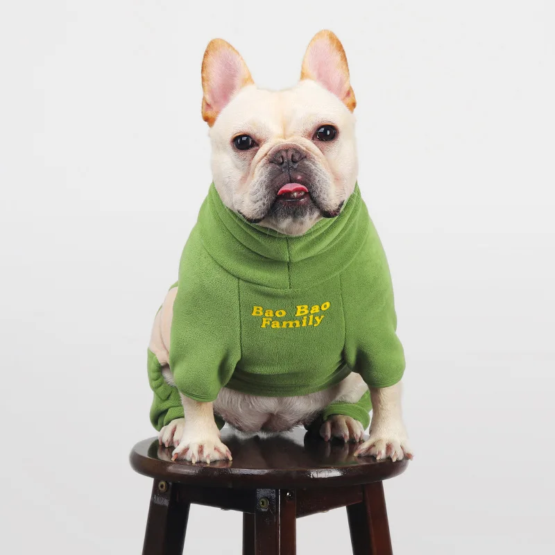 Winter New Cotton High Collar Padded Warm Pet Four-Legged Coat Dog Jumpsuit French Bulldog Schnauzer Small And Medium-Sized Dogs