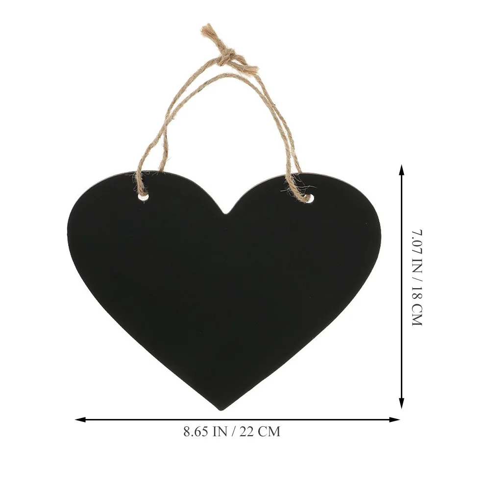 علامة معلقة على شكل سبورة خشبية على شكل قلب لحفلات الزفاف وأعياد الميلاد وبطاقات مكان لطاولة السبورة المعلقة والسبورات المزخرفة #3