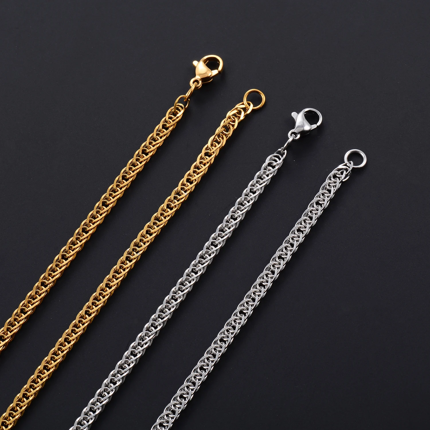 Breite 1,5/2,2/2,5/3,4mm Einfache Edelstahl-Gliederkette DIY Lange Halsketten Kubanische Gliederkette Schmuck für Frauen Männer – Detail 2