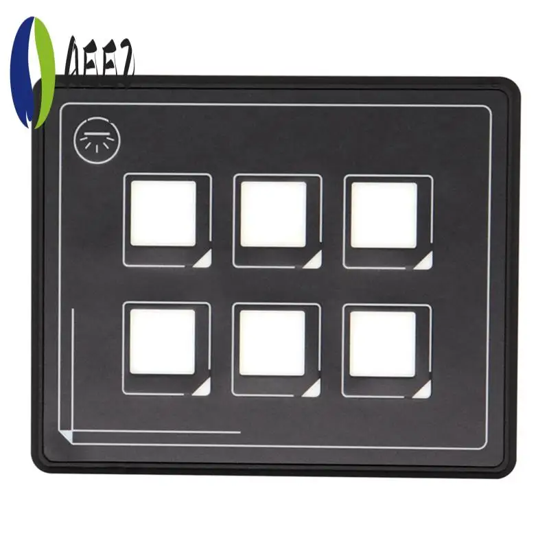 

AEE2-6-Bit Bluetooth Switch Panel, Push Button Switch Auxiliary Panel, Touch Type Backlit Membrane Control Switch Box Easy Insta