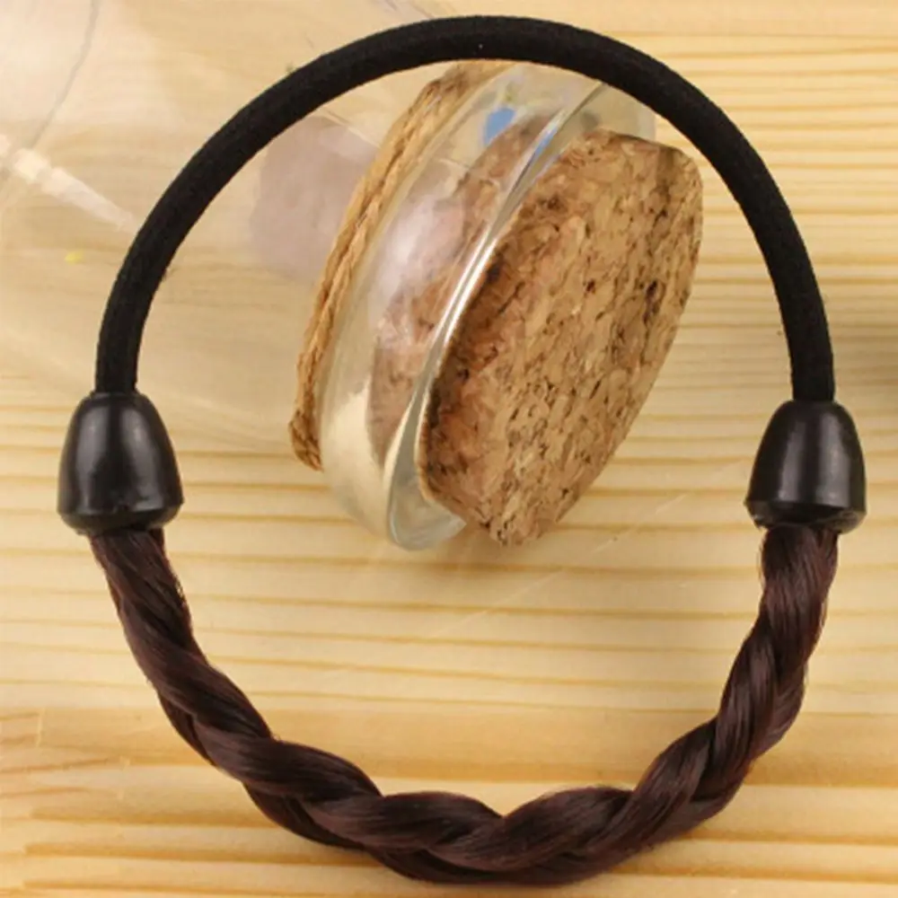 패션 탄성 가발 브레이드 Scrunchie 합성 가발 포니 테일 가발 헤어 로프 머리 장식 헤어 액세서리 브레이드 헤어 로프
