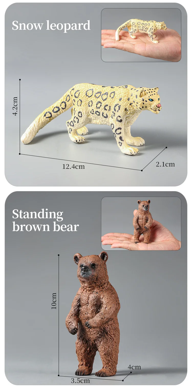 Montessori Wildtiere Modell Spielzeug Set – Löwe Elefant Antilope Actionfiguren Miniatur Zoo Figuren Pädagogisches Geschenk für Kinder – Detail 21