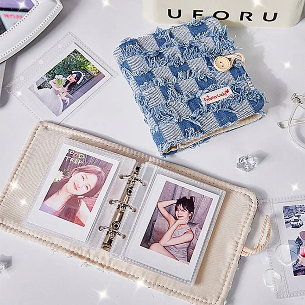 

Loose-leaf Cowboy Photo Album 3inch Butterfly Butterfly Postcard Holder literature Exquisite Idol Card Storage Collect Book