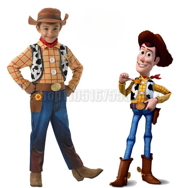 Disfraz de Halloween de Woody, el vaquero de Toy Story, personaje de dibujos animados para niños, cosplay de anime