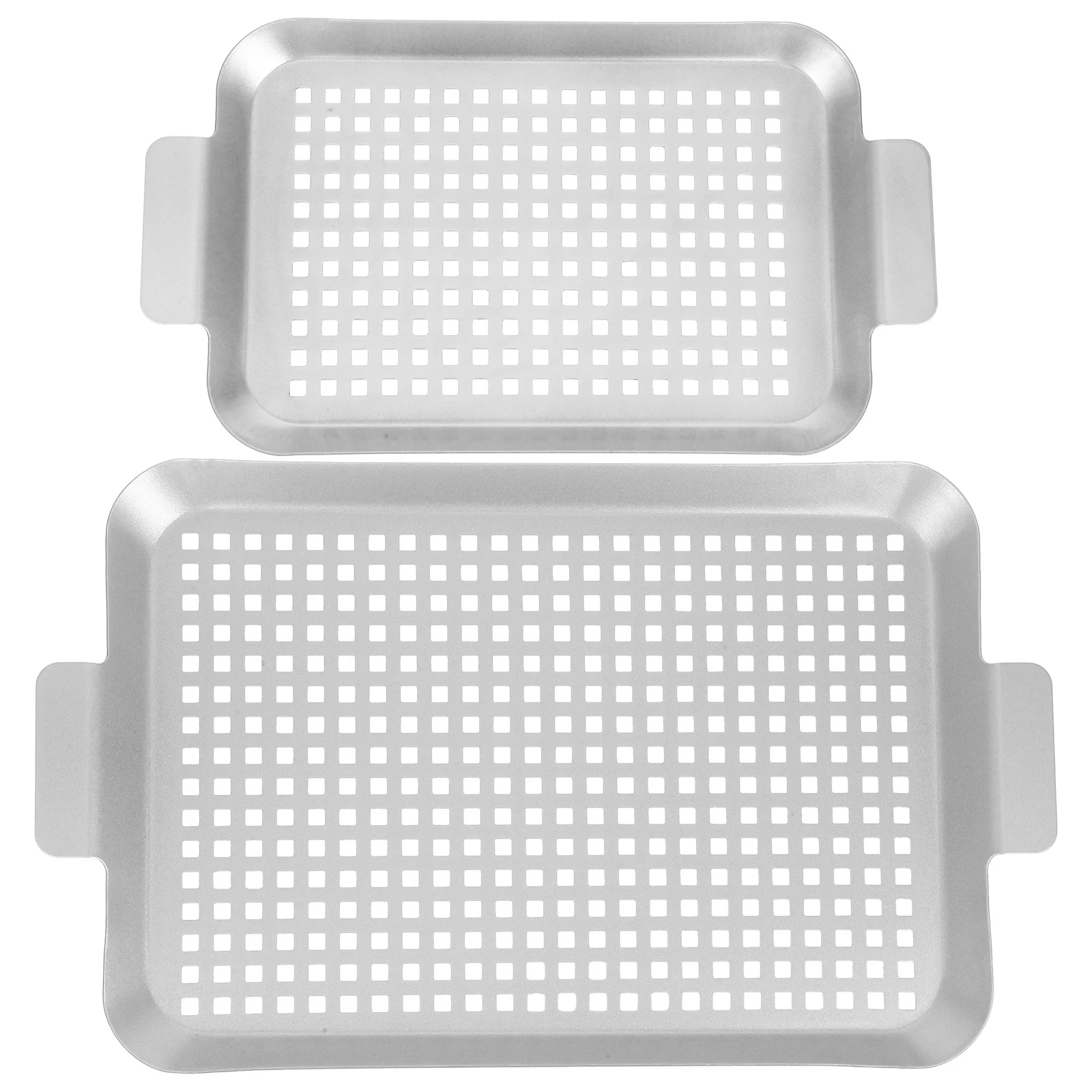 

1Set Multipurpose Grill Pan Perforated Raised Edge Handles for Outdoor Bbq Grilling Vegetables Meat Dash Grill Topper