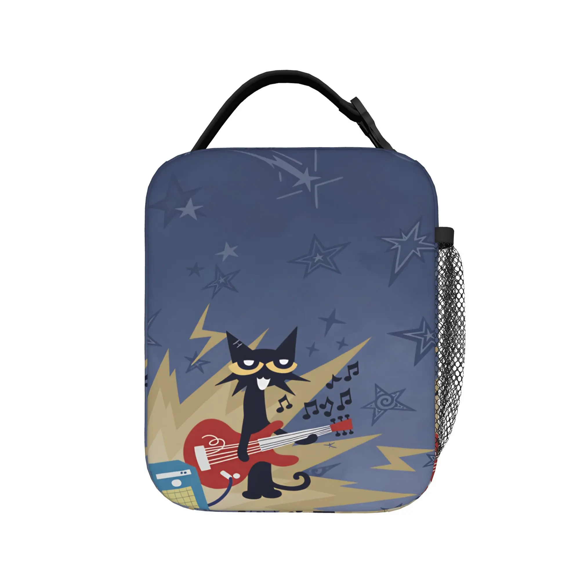 Pete The Cat Stars Comic Lunch Bag  Aesthetic Lunch Box School Portable Tote Food Bags For Women Waterproof Graphic Cooler Bag