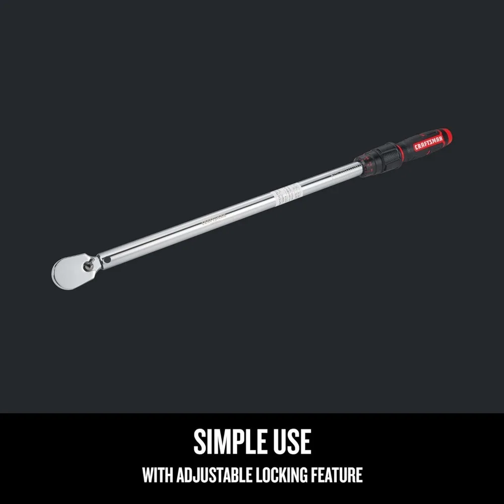 مفتاح عزم دوران محرك نصف بوصة من حرفي، سعة 50 إلى 250 رطل