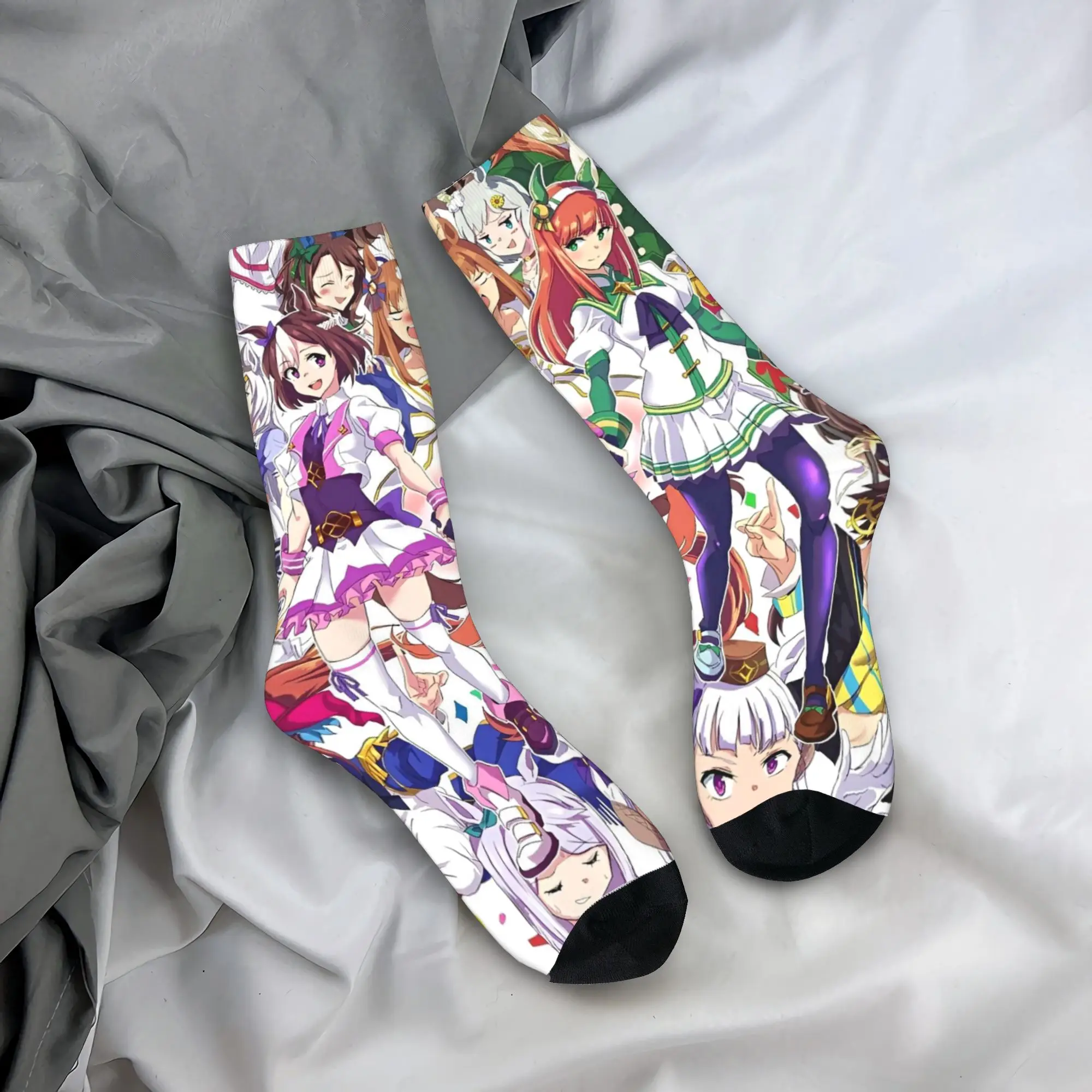 جوارب Umamusume Pretty Derby Anime Skateboard من البوليستر الممتص للعرق للجنسين