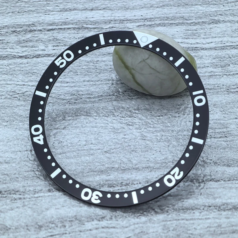 39mmx32mm Flat Aluminum Bezel Insert Fit for SKX 6105 6309 Turtle Watch Cases NH35 NH36 Case Watch Bezel Ring Replace Parts image 4