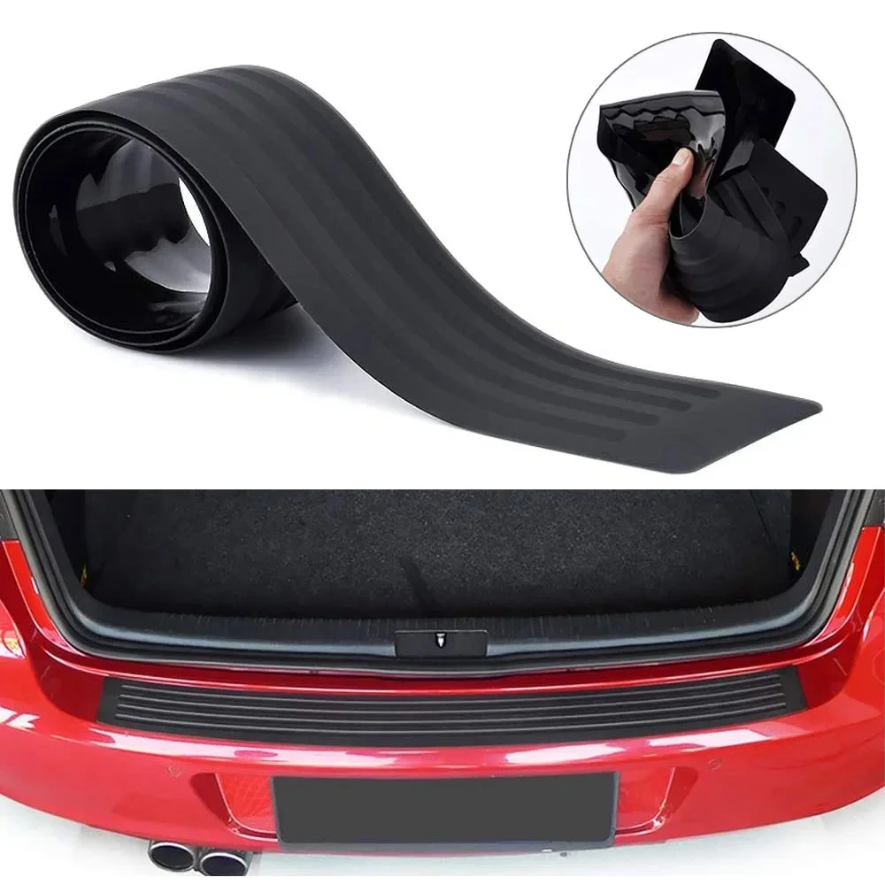 

1PCS Universal Carbon Fiber Car Trunk Door Guard Strip Auto Sill Plate Protector Rear Bumper Guard Rubber Mouldings Strips