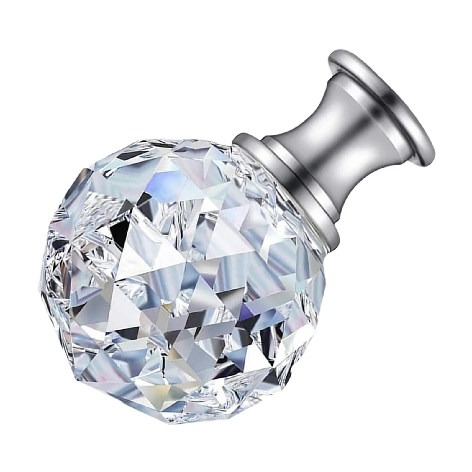 Crystal Lampshade Knob Finial 27mm Threaded Base Silver Cap Decorative Light Screw Caps Lamp Finials Tapped Lighting Accessory