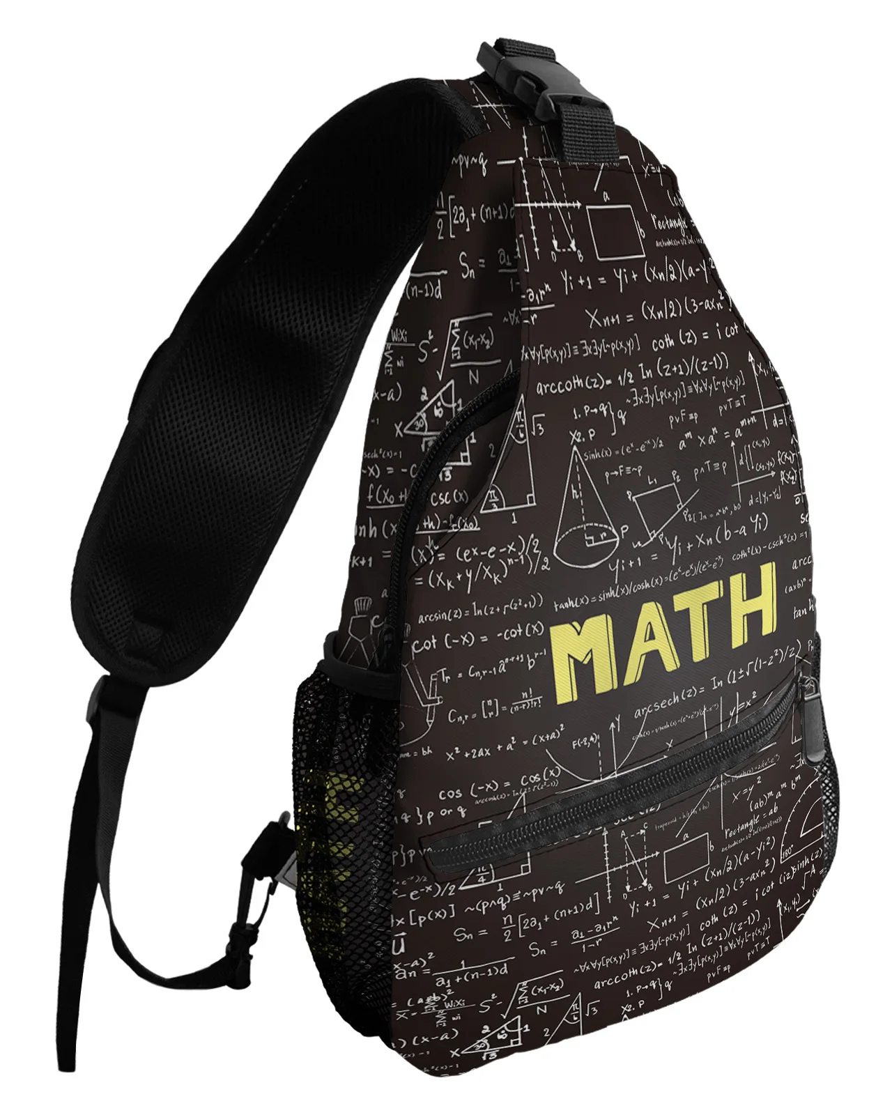 Math Equation Blackboard Chest Bag for Men Women Casual Crossbody Bag Outdoor Travel Climb Waterproof Sling Bag