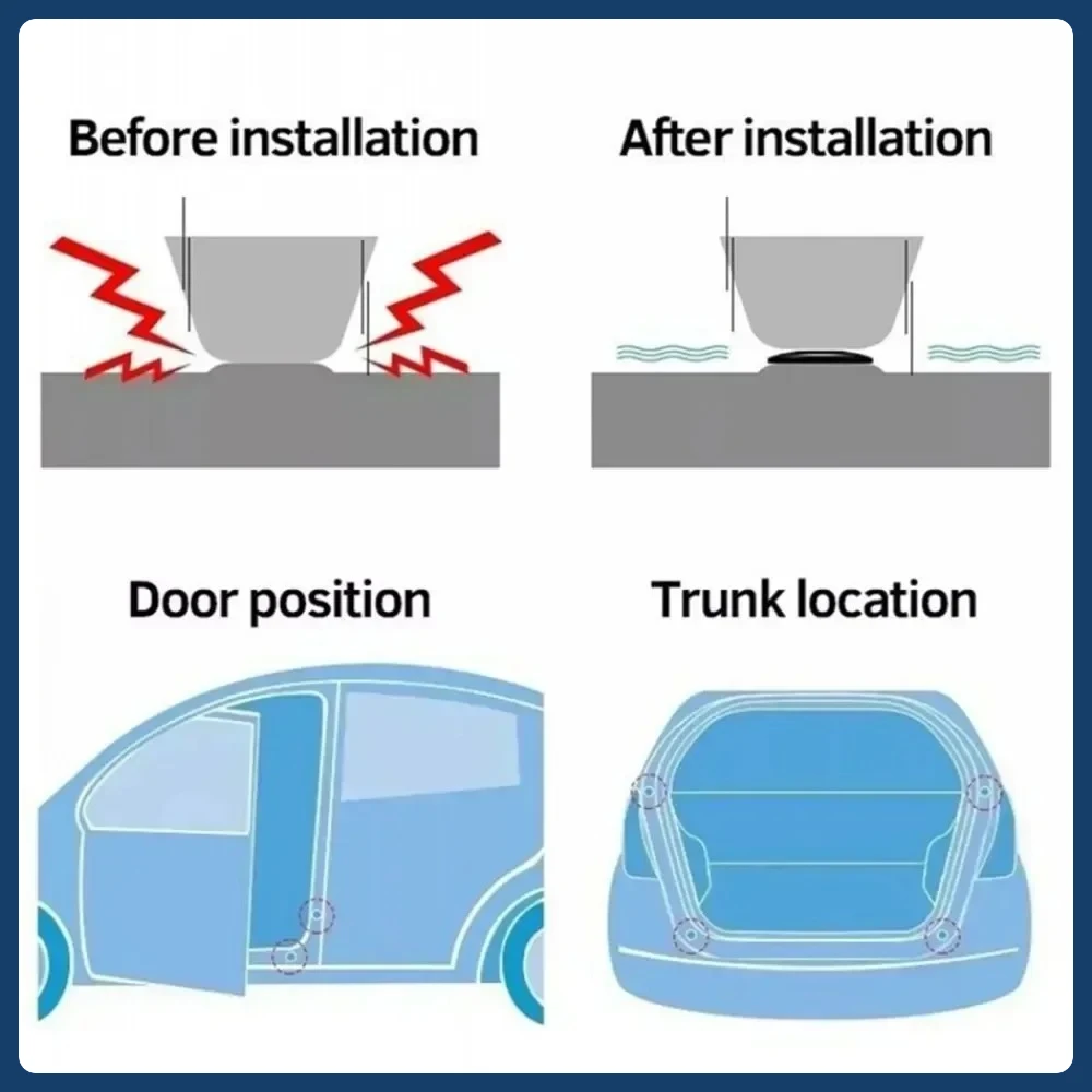 4/1020/PCS Car Door Anti-shock Silicone Pad Universal Anti-Noise Buffer Gasket Anti-collision Door Sticker Soundproof Crash Pad
