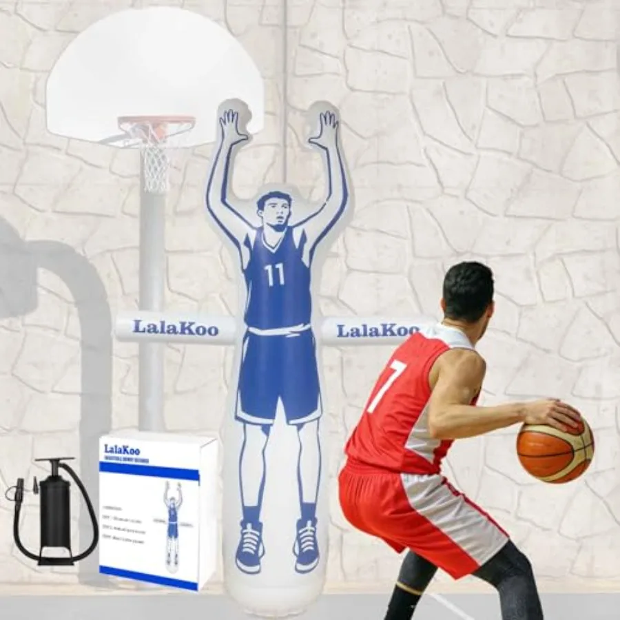 

Inflatable Basketball Dummy Defender Big Size 7.6FT Huge Basketball Training Mannequin Lax Training Aid for Practicing with Air