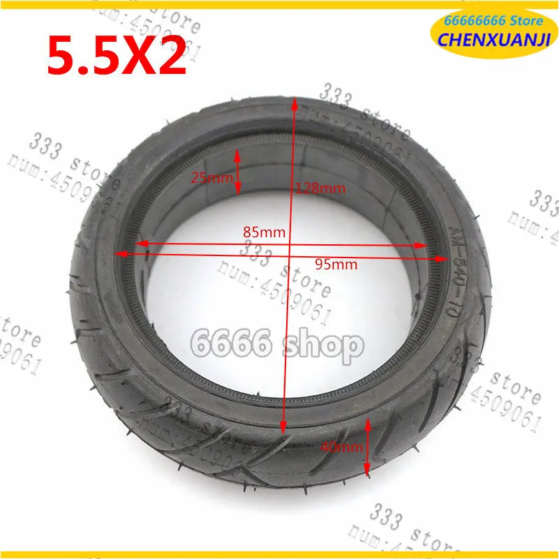 5.5 INCH 5.5X2 Solid Tyre Upgrade Thickened Puncture Proof Tyre for Jackhot Carbon Fiber Scooter Fastwheel F0 Electric Scooter