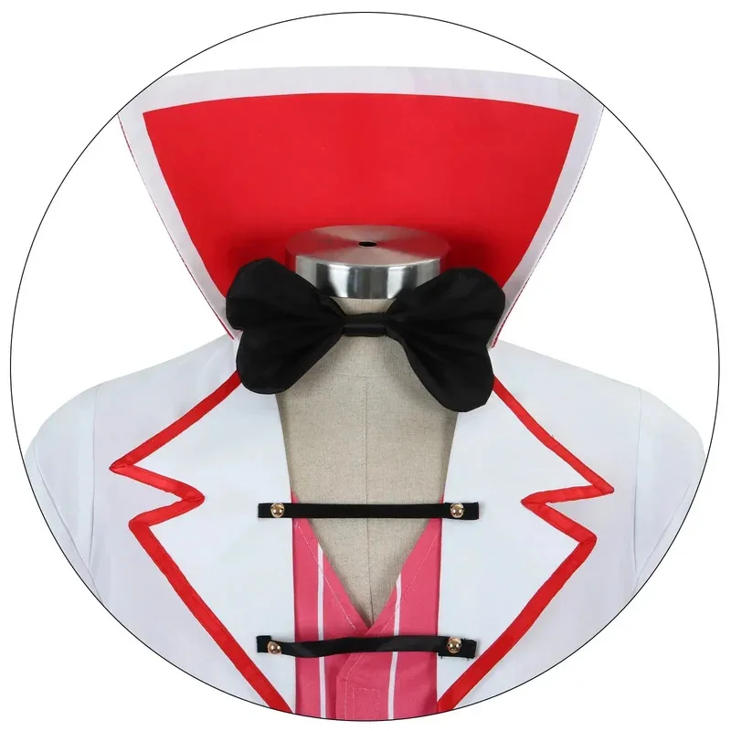 

CyLucifer Morningstar Cosplay Anime Hazbin Hotel Cosplay Costumes Hazbin Lucifer White Suit Halloween Party Adult Men Costume