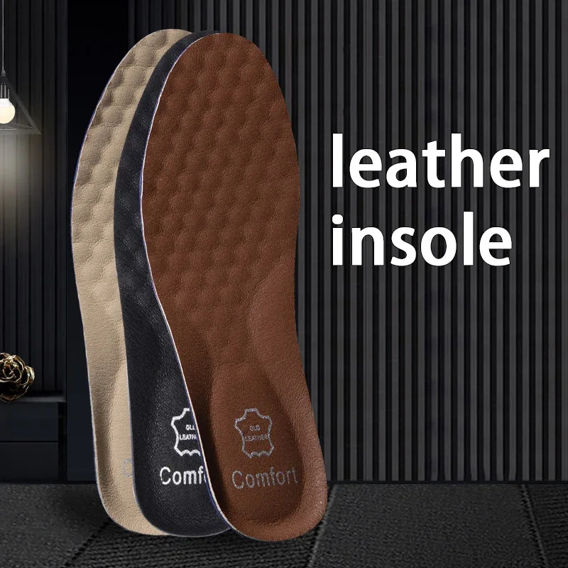 2pcs/4pcs Arch Support Orthopedic Insole Leather Breathable Insoles Shock Absorbing Sole Men Sneakers Leather Shoes Insoles