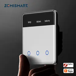 Zigbee DIY Name Switch with Display Screen Touch Panel EU Light Switch Works with Tuya Smart App Alexa Google Home Voice Control