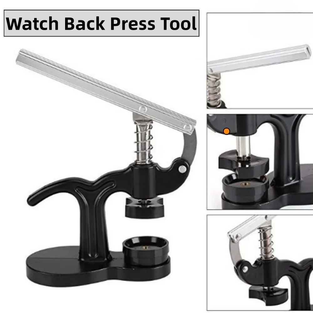 Pressure Repair Press Tool Watch Back Closer Watchmaker Tool Case Crystal Glass Hand-tools with 12 Plastic Dies Accessory
