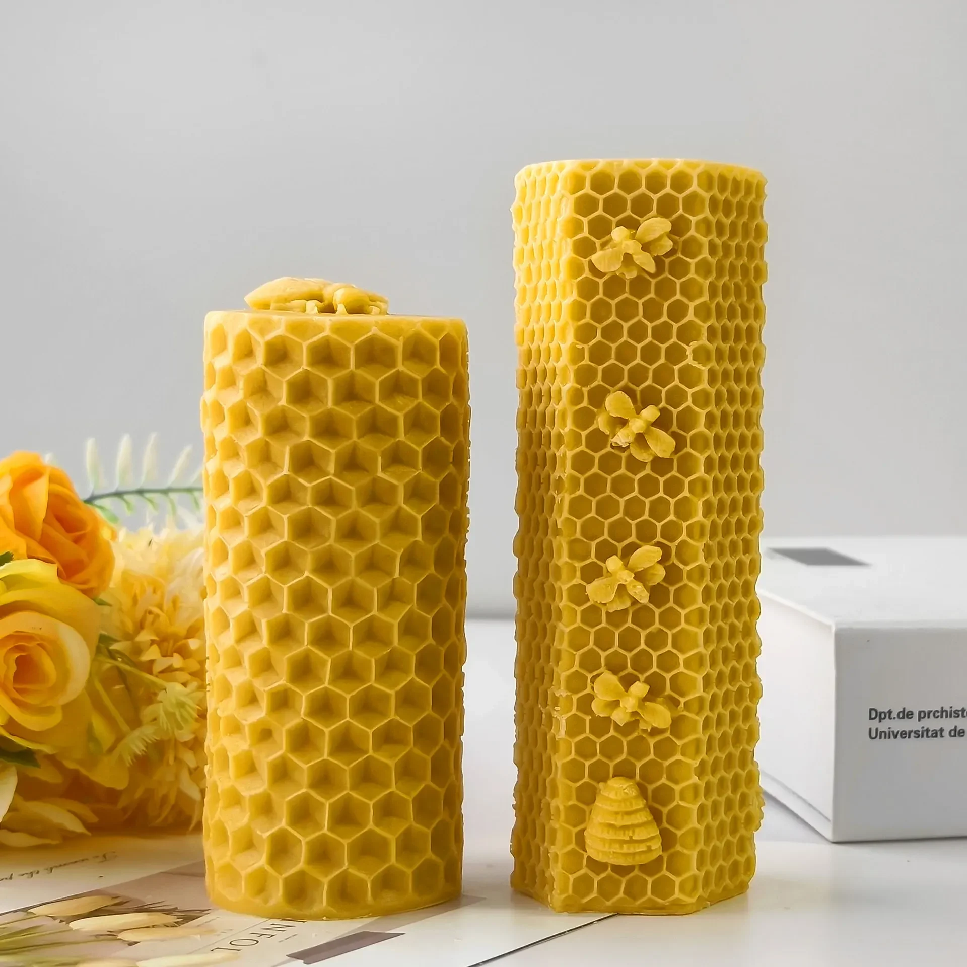 Beehive Column Candle Mold Silicone Mold DIY Honeycomb Cylinder Handmade Soap Aromatherapy Plaster Mold Aromatherapy