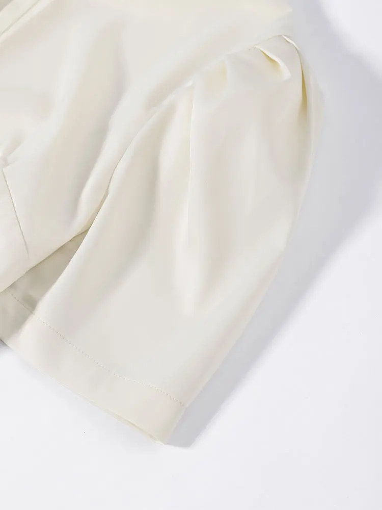 Tief Ausgeschnittenes Tailliertes Langes Kleid mit Weitem Rock für Damen Sexy Puffärmel Einfarbiges Schlankes Abendkleid Charmante Damenkleider – Detail 8
