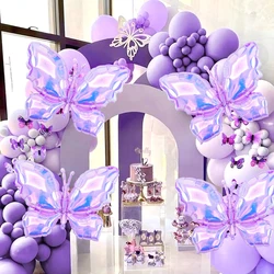 4pcs purple butterfly balloons, butterfly theme party, wedding, birthday, gift giving event decoration, photo props decoration