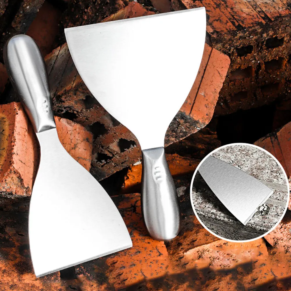 Putty Knife Set 1.5/2/3/4/5 Inch Scraper Spackle Knife Paint Scraper Polished All-Stainless Steel Scraper Tool