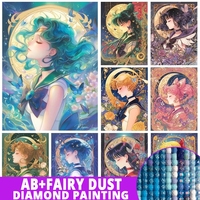 Fairy Dust AB Cartoon Girl Diamond Painting Beauty Girl Warrior Sticking Embroidery Handmade DIY Mosaic Home Decoration Gift
