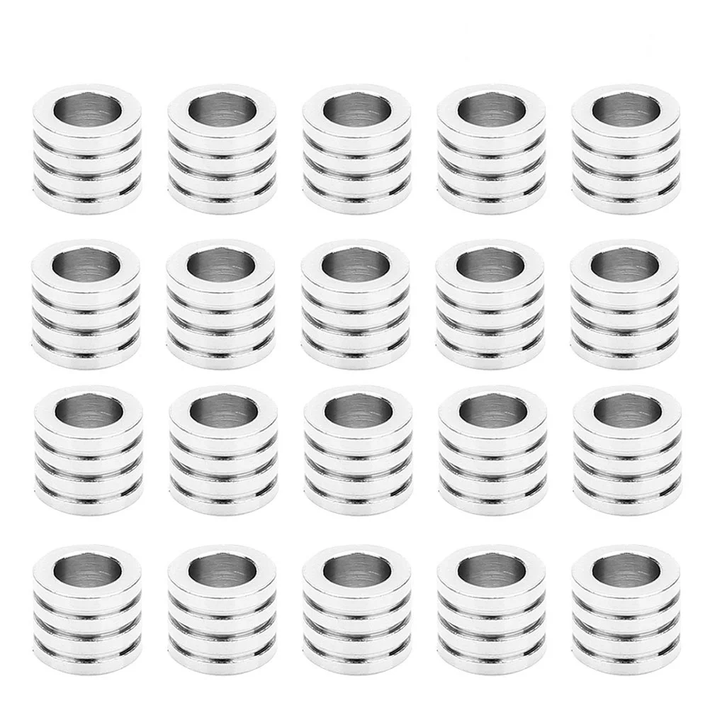 

20Pcs Stainless Steel Spacer Beads Tube Silver 5mm Hole Large Hole for DIY Jewelry Making Craft Bracelet Necklace