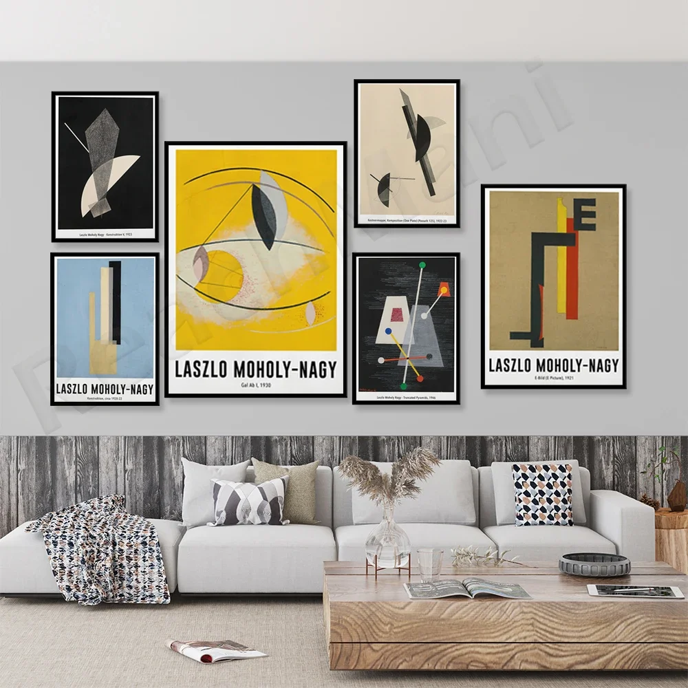 Laszlo Moholy-Nagy: truncated pyramid, construction, E-Bild (E Photo) exhibition print, decorative canvas print poster