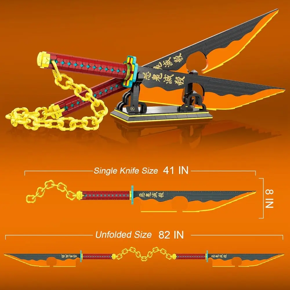 Samurai-Schwert-Bausteine, 82-Modell mit Ständer und Scheide, ideales Anime-Fan-Geschenk